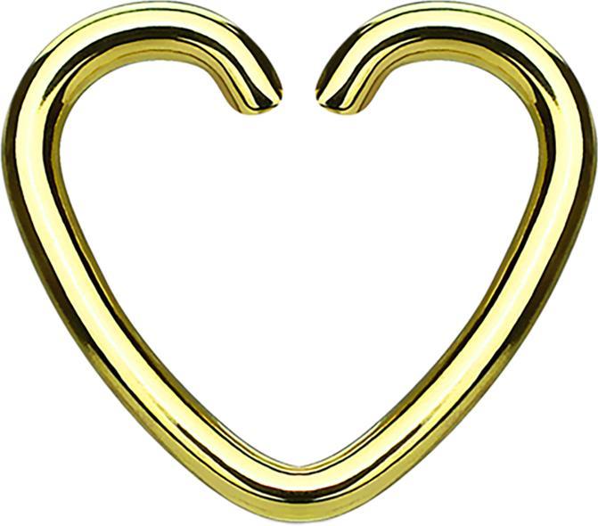 Produktbild Star Piercing Micro Piercing Ring Herz vergoldet mit Titanium Beschichtung (Chirurgenstahl 316L, ohne Messing)
