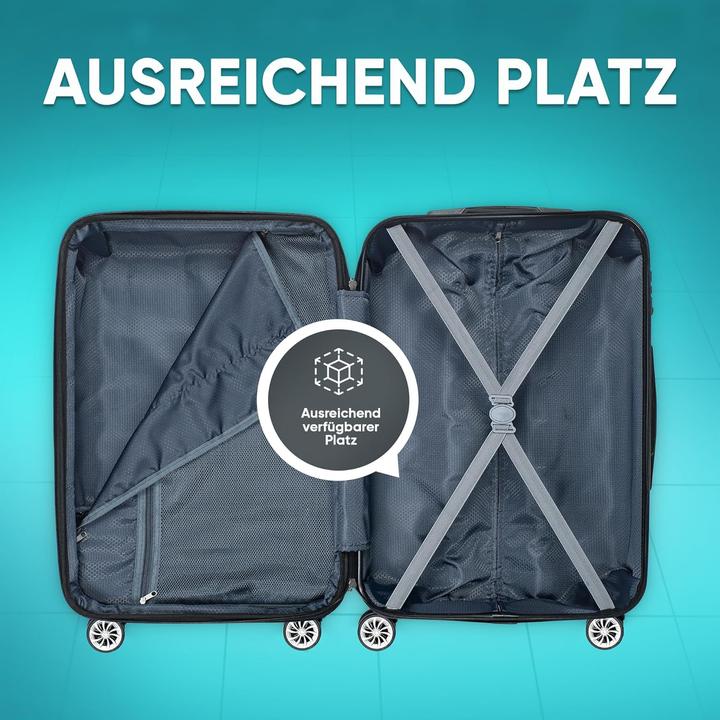 Produktbild Veska 3-teiliges Hartschalenkoffer-Set (Handgepäck (bis 50l), M (50 - 90l), L (90 - 115l))