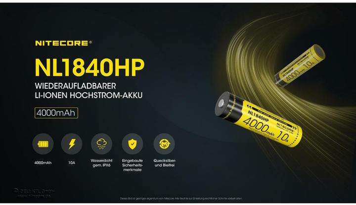 Actual product image Nitecore NL1840HP (1 pcs., 18650, 4000 mAh)