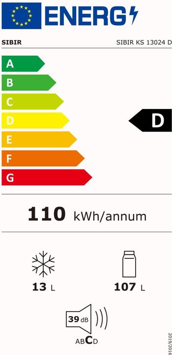 Label énergétique Sibir KS 13024 E (120 l)