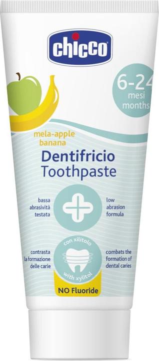 Chicco Zahnpasta mit Apfel/Bananengeschmack, OHNE Fluorid, 50ml - 6-24m+ (50 ml)