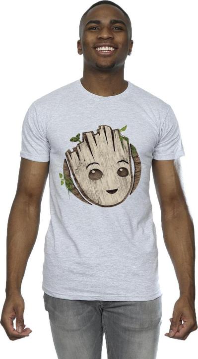 Actual product image Mens I Am Groot Wooden Head T-Shirt (M)