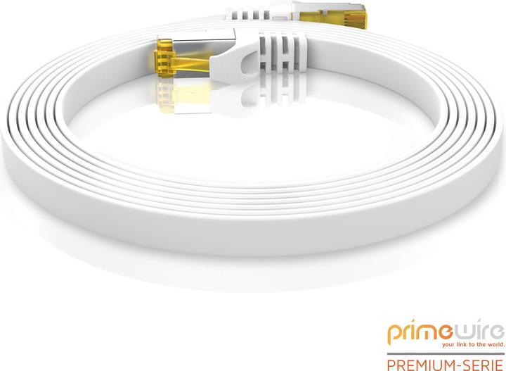 Produktbild Primewire CAT.7 Netzwerkkabel flach - Ethernet Gigabit Lan Kabel RJ45 - Patchkabel - komp. CAT.5 CAT.6 CAT.8 (U/FTP, CAT7, 5 m)