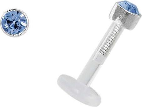 Produktbild Bijouteria Piercing für Lippe/Tragus (Bioplast, Silber 925, Swarovski Kristall)