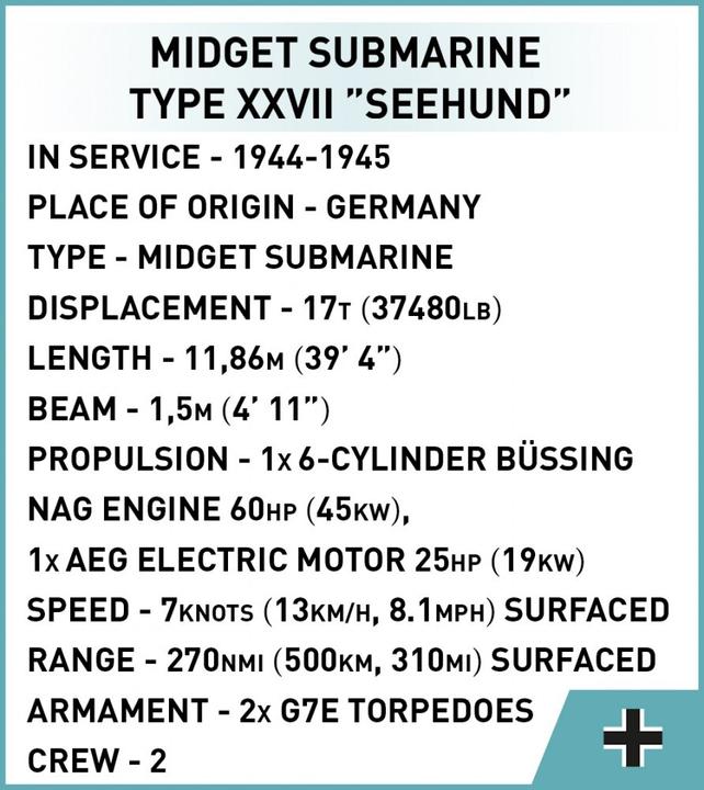 Actual product image Cobi Submarine XXVII 'Seal' / 181 pcs