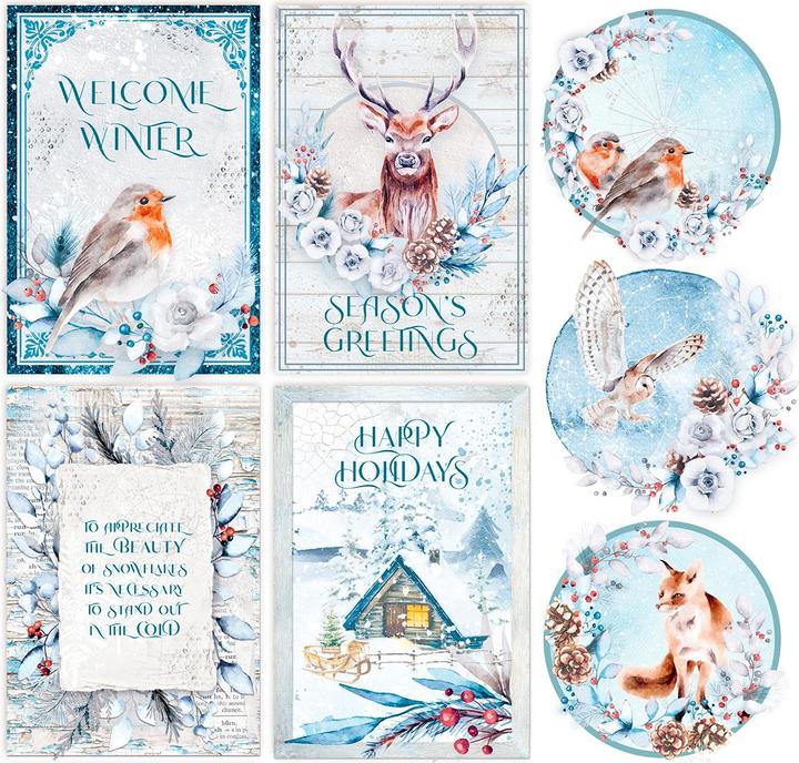 Produktbild Ciao Bella Vellum Paper "Winter Journey", 15 x 15 cm, 6 Blatt (90 g/m², 1 x)