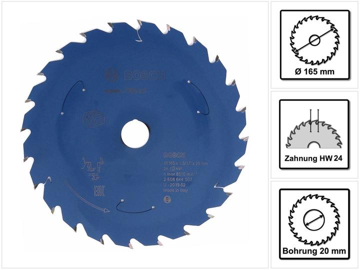 Actual product image Bosch Professional Zubehör Circular saw blade Expert for Wood, 165 x 1.5/1 x 20, 24 teeth