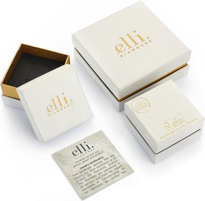 Actual product image Elli DIAMONDS Engagement Ring Pearl Diamond (0.03 ct.) 585 Yellow Gold (58, 585/14 K Gold)