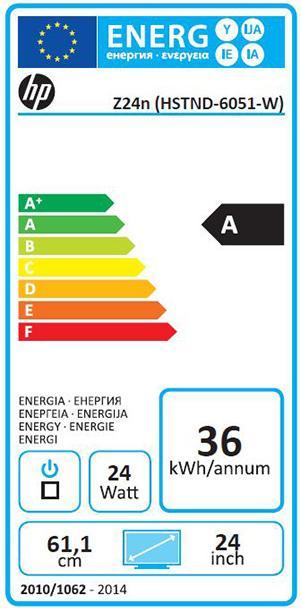 Energy Label HP Z24n Narrow Bezel Display (1920 x 1200 pixels, 24")