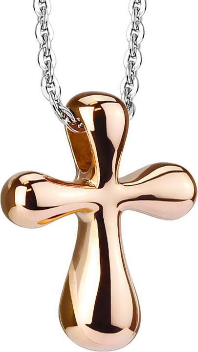 Image du produit Star Piercing Chaîne argent pendentif croix or rose (Acier chirurgical 316L, sans laiton)