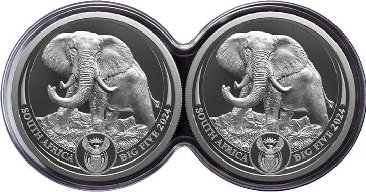 Produktbild South Africa Mint Silber Elefant Big Five Serie III - 2 x 1 oz PP-Set Doppelkapsel (999, 2024)