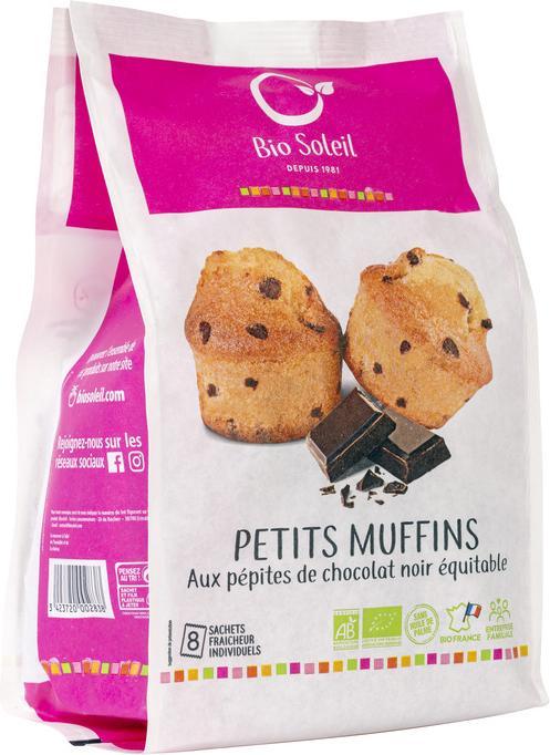 Actual product image Bio Soleil 8 Petits muffins pépites de chocolat noir équitable - Emballages individuels