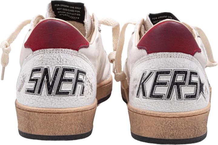 Produktbild Golden Goose ball star sneakers in leather and suede color white / silver / red (42)