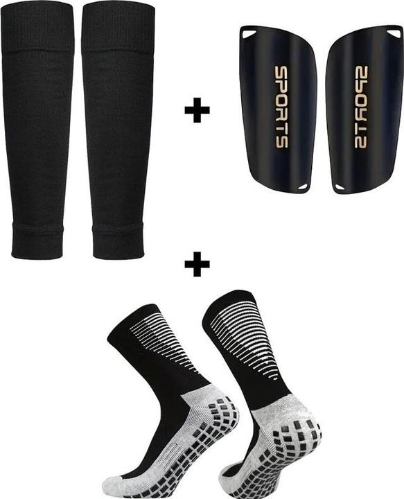 Cbx 3-teiliges Fussball Set Fussballstulpen, Schienbeinschoner und Socken 150 - 175 cm (L)