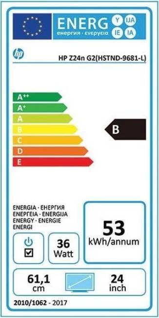 Energy Label HP Z24n G2 (1920 x 1200 pixels, 24")