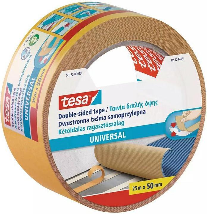 Produktbild tesa Klebeband ® doppelseitig Universal, 25m lang, 50mm breit (110 mm)