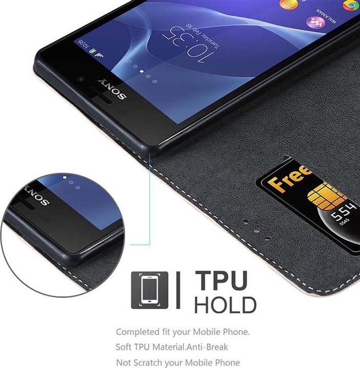 Produktbild Cadorabo Book X-Wallet Cover (Sony Xperia M2, Sony Xperia M2 Aqua)