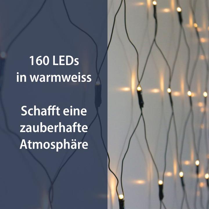 Produktbild Hermex Lichternetz Lichtvorhang Lichterkette Lichtgirlande Weihnachten LED (3.20 m)