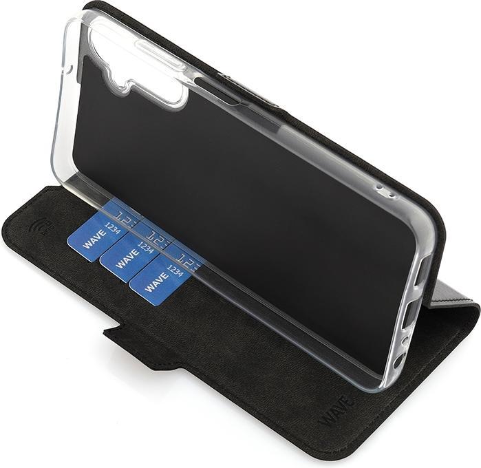 Actual product image Wave BookCase -suojakuori, Samsung Galaxy A05s, musta (Samsung Galaxy A05s)