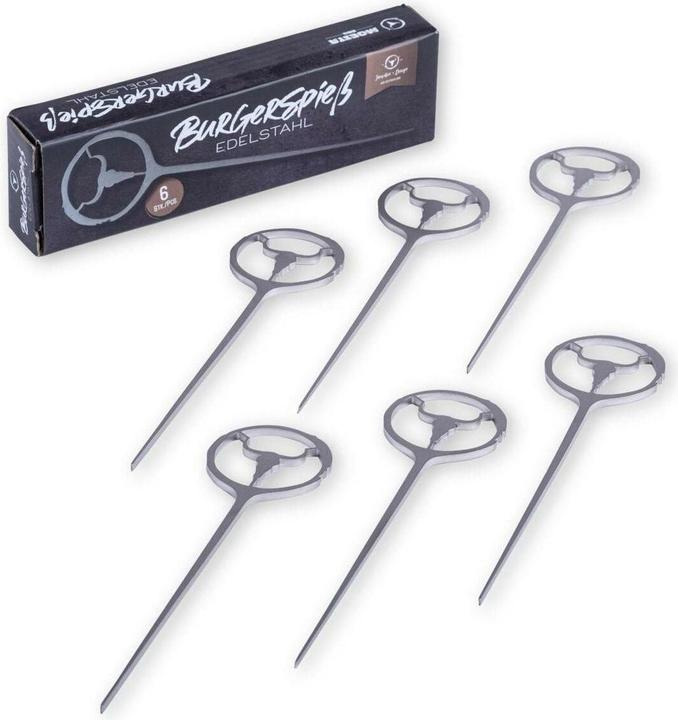 Immagine prodotto Moesta BBQ Spiedini per hamburger set di 6, per hamburger