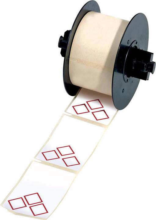 Produktbild Brady MNK-CLP-105x155-L3A-B7610-0.2, Papier, Weiss, matt, 105.00 x 155.00 mm, Layout L3A (3 rote Ra