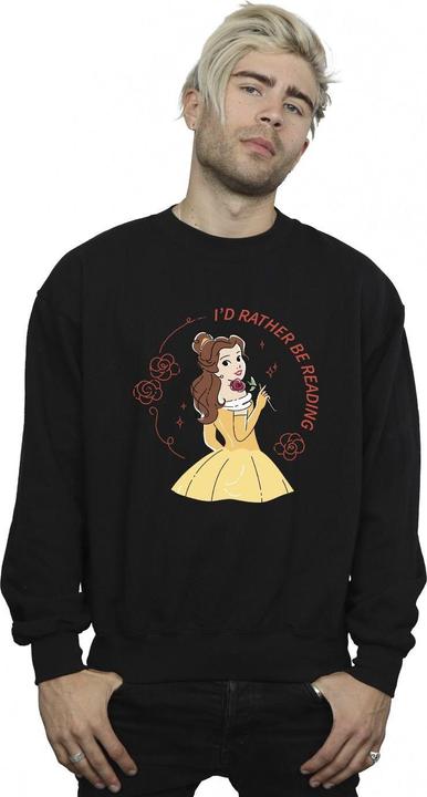 Actual product image Disney Mens Beauty And The Beast I'd Rather Be Reading Cotton Sweatshirt (XL)