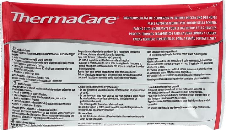Nährwerte und Zutaten Thermacare Rückenumschlag 2 Stk (2 x, 1040 ml, 150 g)