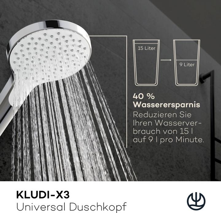 Immagine prodotto Kludi X3 Soffione doccia (1 Tipi di raggi, 15 l/min)