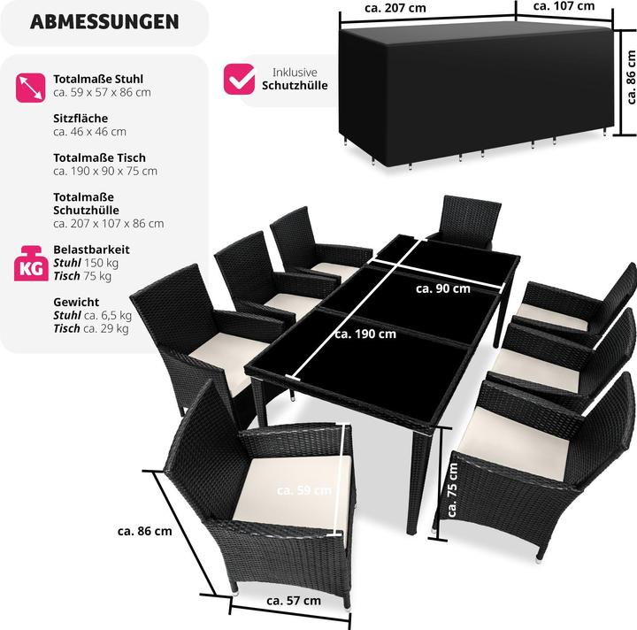 Immagine prodotto tectake Rattan Sitzgruppe Monaco