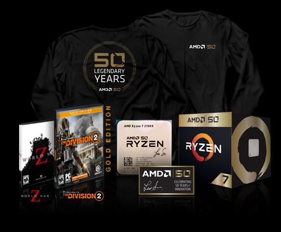 AMD Ryzen 7 2700X 50th Anniversary Gold Edition (AM4, 3.70 GHz, 8 -Core)
