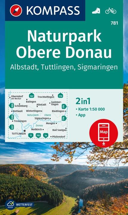 Immagine prodotto Mappa escursionistica 781 Parco Naturale dell'Alto Danubio - Albstadt - Tuttlingen - Sigmaringen