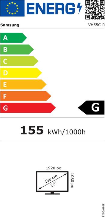 Energy Label Samsung VideoWall (1920 x 1080 pixels, 55")