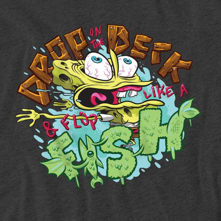 Actual product image Spongebob Squarepants Unisex Adult Drop And Flop T-Shirt (S)