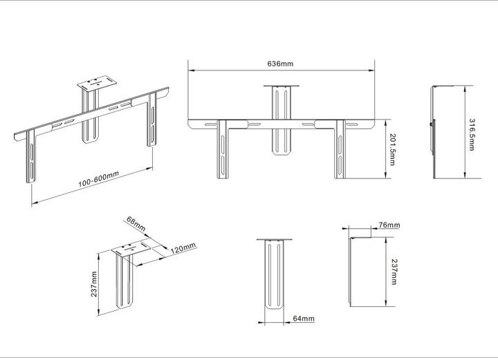 Immagine prodotto Multibrackets Supporto universale per telecamera, 55" - 110", nero (Muro, 110")