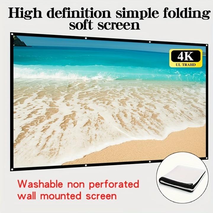 Image du produit PhoneLook Écran de projection double face 16:9 avec tissu doux facile à nettoyer et à repasser (120 pouces, 30 (120", 16:9)