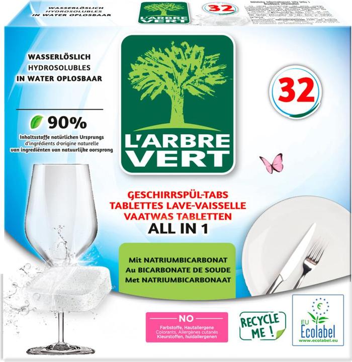 L'arbre vert Öko Geschirrspültabs (Tabs, 32 Waschgänge)