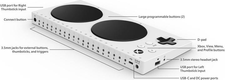 Productafbeelding Microsoft XboxOne adaptieve controller (Xbox serie S, Xbox One S, Xbox One X, Xbox serie X)