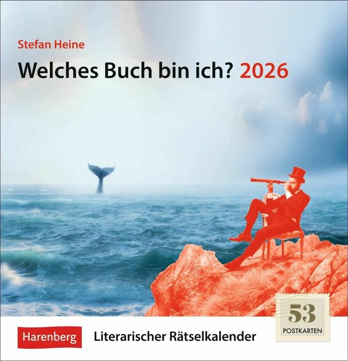 Immagine prodotto Harenberg Welches Buch bin ich? Premium-Postkartenkalender 2026 - Literarischer Rätselkalender (Tedesco)