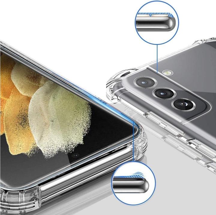 Productafbeelding Screenguard Samsung Galaxy S21 Hoesje Kristal Zachte Airbag Bumper (Samsung Galaxy S21)