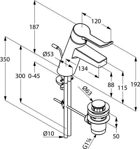 Immagine prodotto Kludi Waschtisch-Einhandmischer PROVITA DN 15, starr chrom