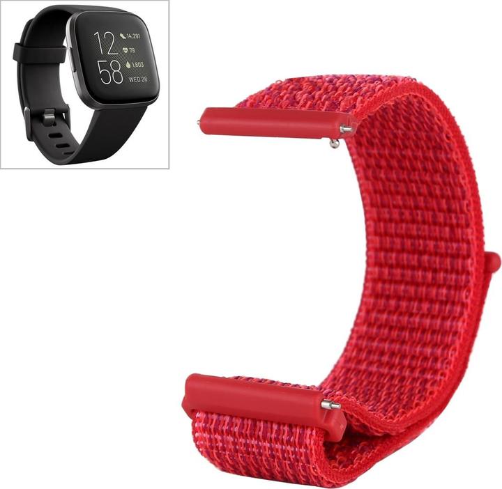 Immagine prodotto Cover-Discount Fitbit Versa - Polsino in nylon con chiusura in velcro rosso (Nylon)