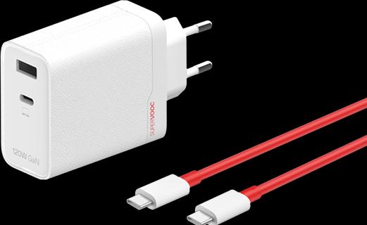 Actual product image OnePlus 120W Dual Ports SuperVooc Adapter + Cable (Type-C + Type-A) - White (120 W)