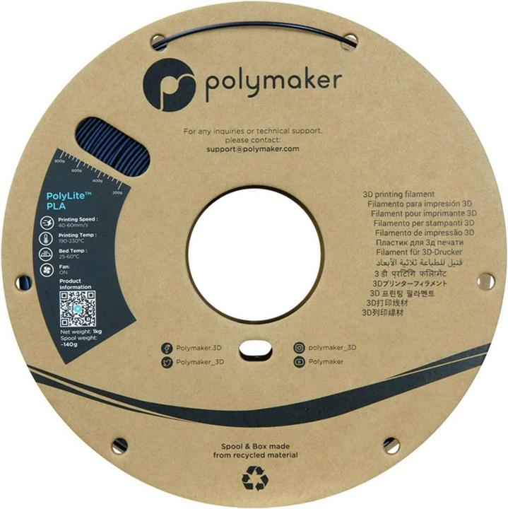Produktbild Polymaker PolyLite PLA Sparkle Dark Blue 1.75mm 1kg (PLA, 1.75 mm, 1000 g, Blau)