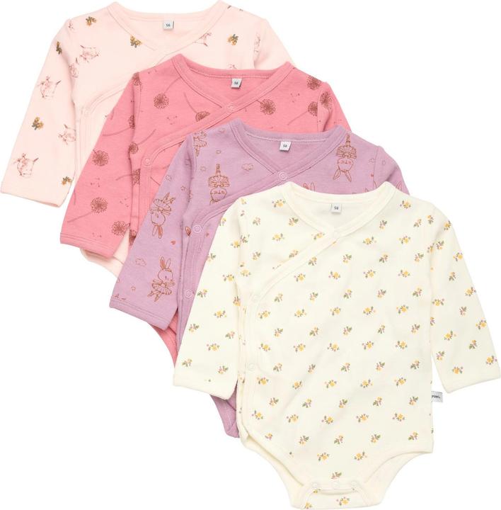 Pippi Wickel-Langarm-Body 4er-Set Dusty Rose Gr. 62 (62)