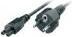 Produktbild Wortmann Kabel Netz 3 pol. SchuKo -> Kleeblatt Stecker gerade 0,6m (1 m)