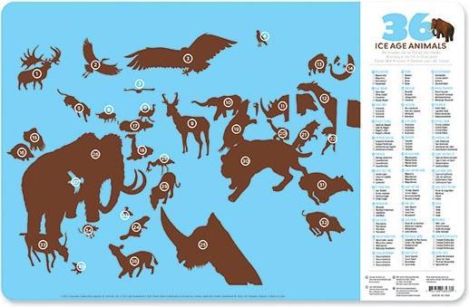 Immagine prodotto Crocodile Creek Tovagliette/36 Animali dell'Era Glaciale