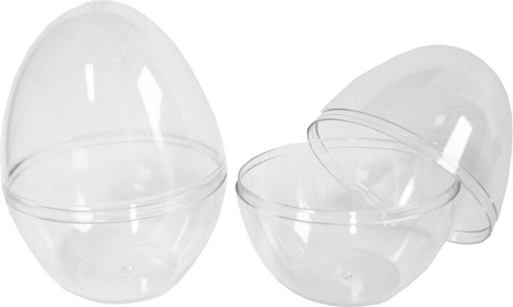 Produktbild trendmarkt24 Acryl Dekoeier stehend 1 Stück teilbar | transparente Ostereier ca. 9 cm Plastik Eier (1 x)