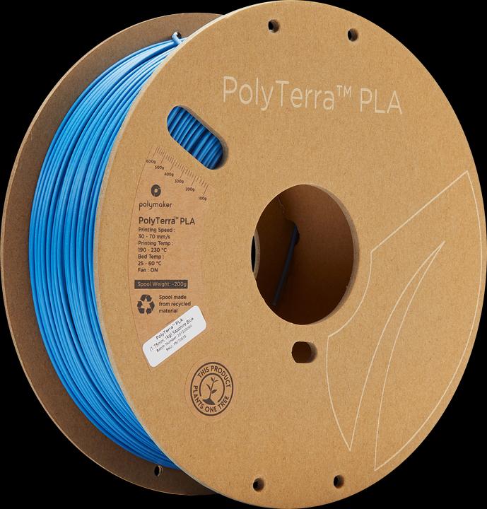 Polymaker PolyTerra (PLA, 1.75 mm, 1000 g, Blau)