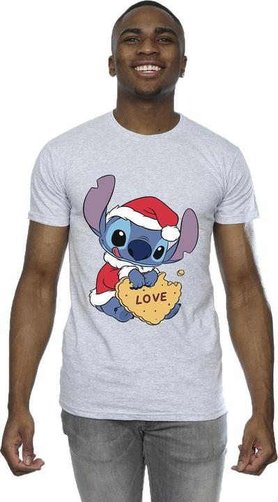 Produktbild Disney Lilo And Stitch Christmas Love Biscuit TShirt (M)
