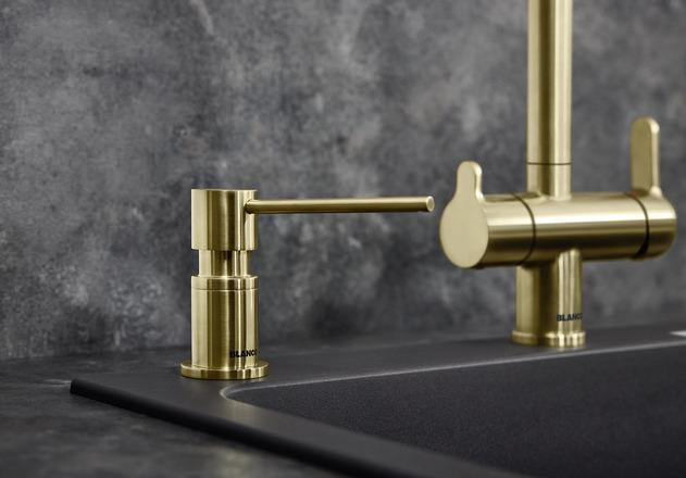Actual product image Blanco LATO washing-up liquid dispenser satin dark steel | Suitable for all kitchen mixer taps |